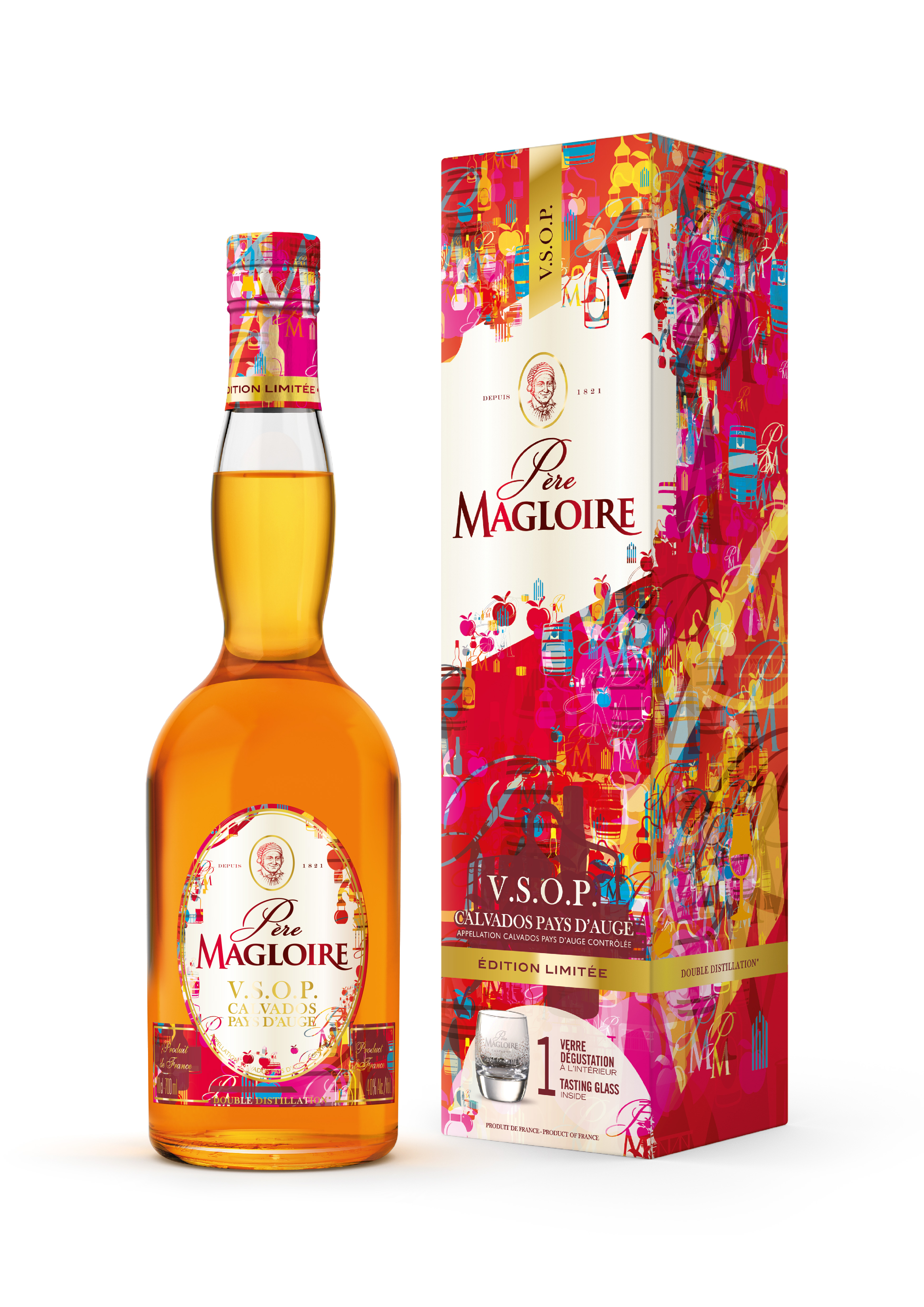 картинка Кальвадос "Пэр Маглуар" Пэй д`Ож" VSOP ("Pere Magloire" VSOP), 0,7л, 40%, подарочная упаковка от магазина Солнышко
